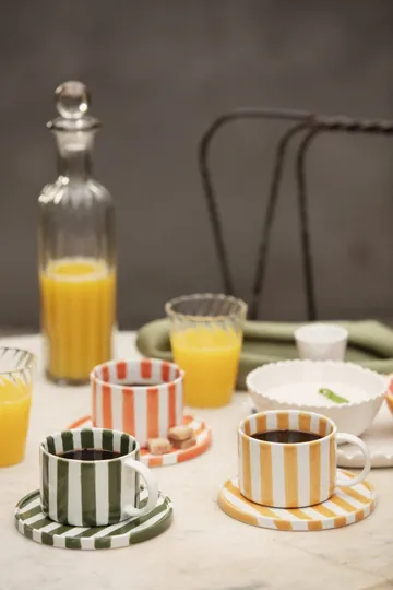 Taza con plato Monica paquete de 4 - Amarillo - Olsson & Jensen