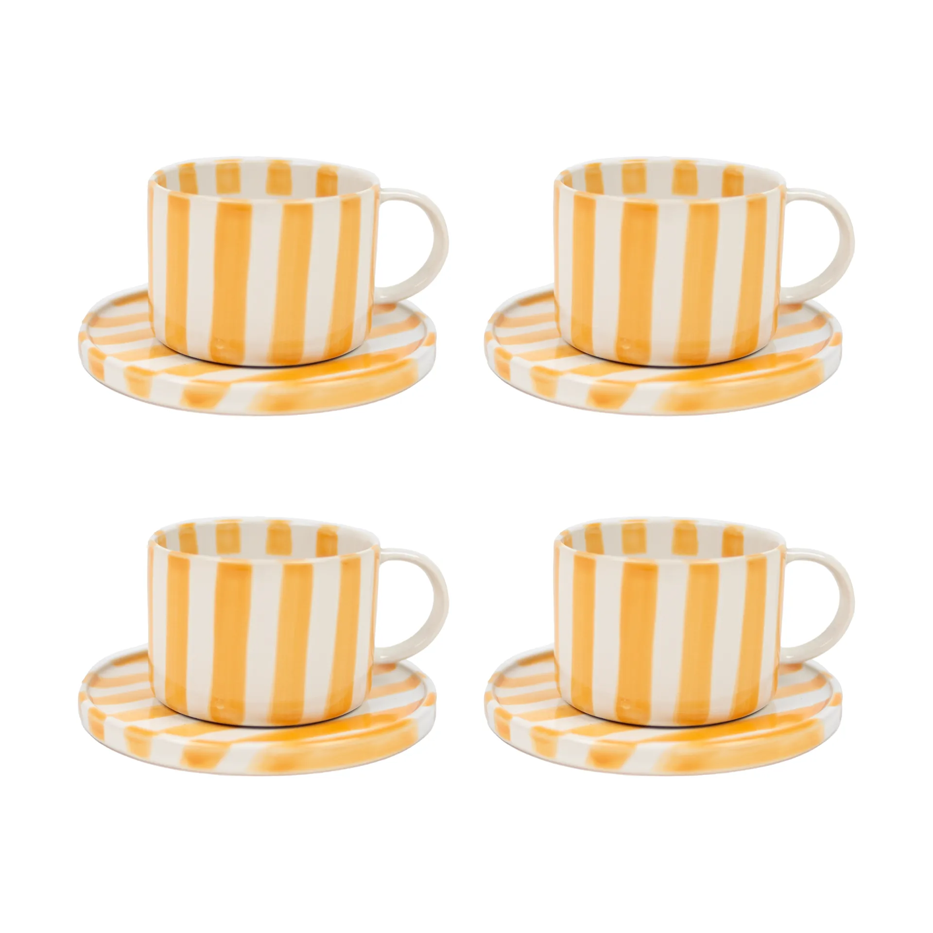 Taza con plato Monica paquete de 4 - Amarillo Olsson & Jensen
