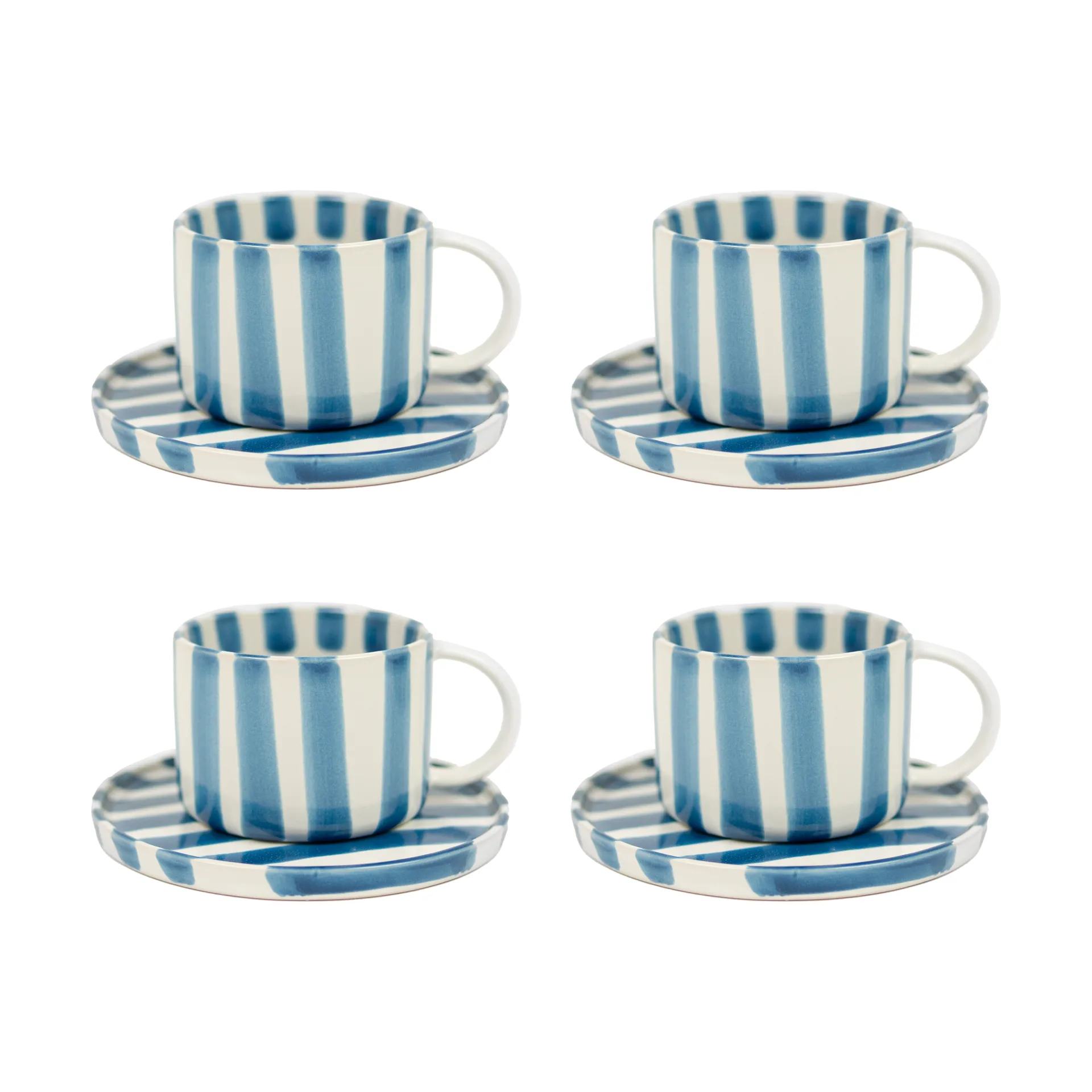 Taza con plato Monica paquete de 4 - Azul Olsson & Jensen