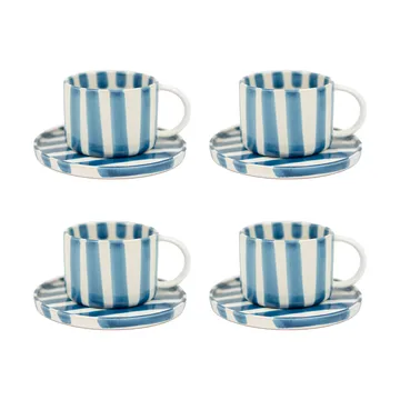 Taza con plato Monica paquete de 4 - Azul - Olsson & Jensen