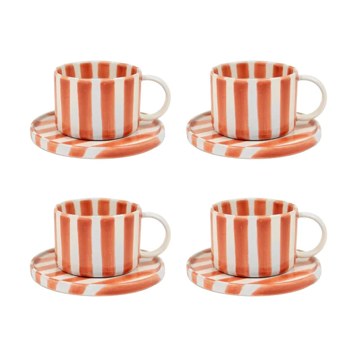 Taza con plato Monica paquete de 4 - Óxido - Olsson & Jensen