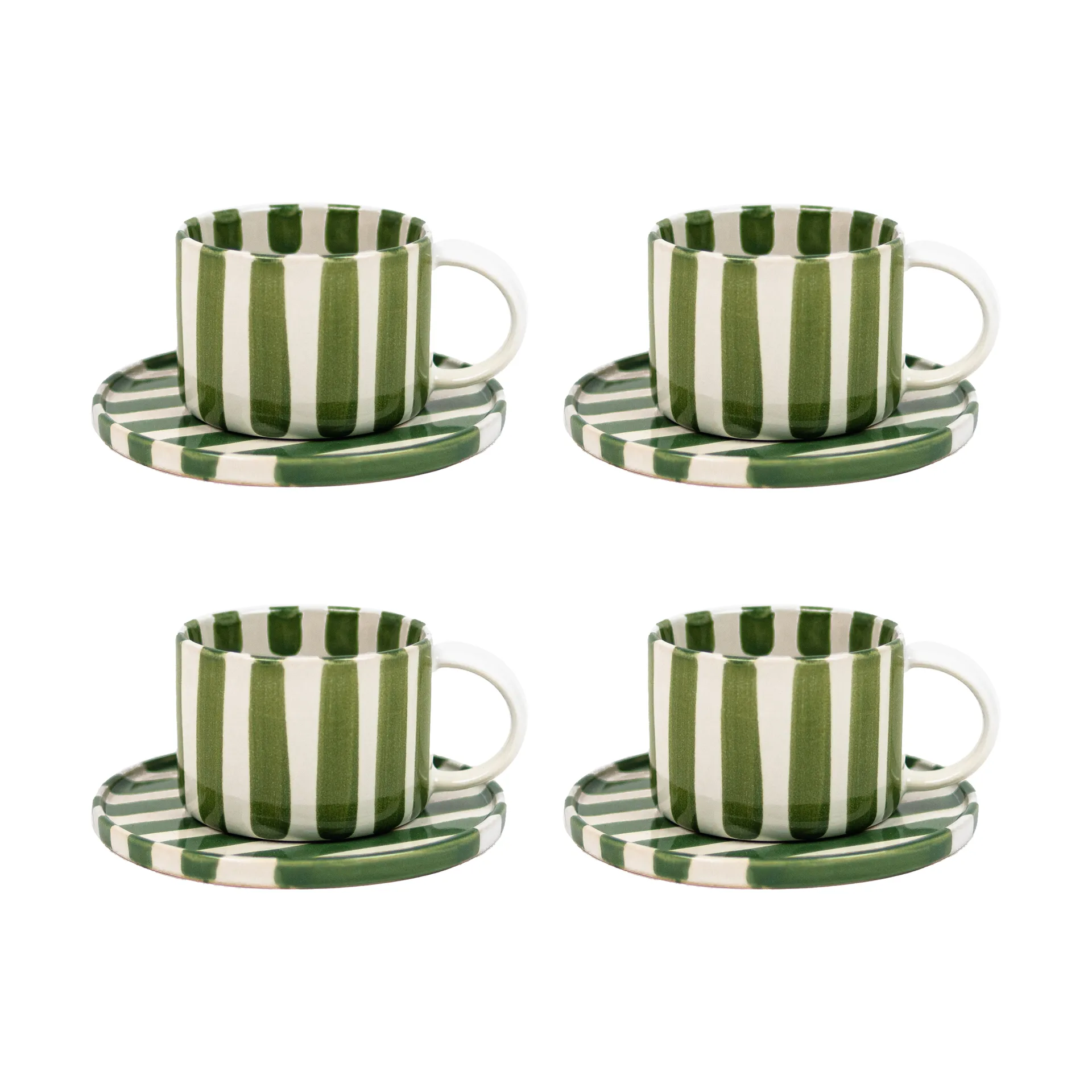 Taza con plato Monica paquete de 4 - Verde,  Olsson & Jensen