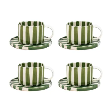 Taza con plato Monica paquete de 4 - Verde - Olsson & Jensen