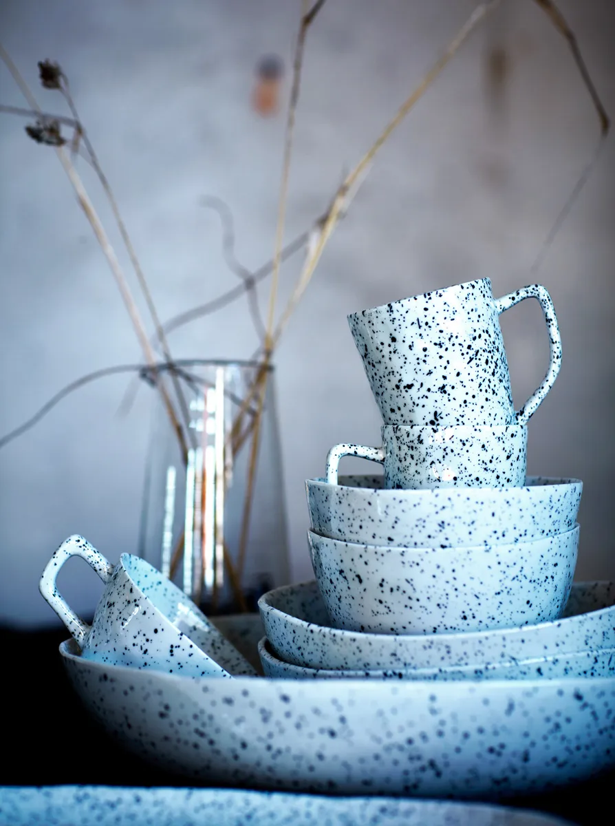 Taza Poppi, blanco-negro Olsson & Jensen