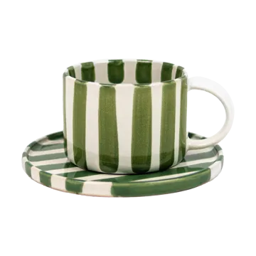 Taza y platillo Monica - Verde - Olsson & Jensen