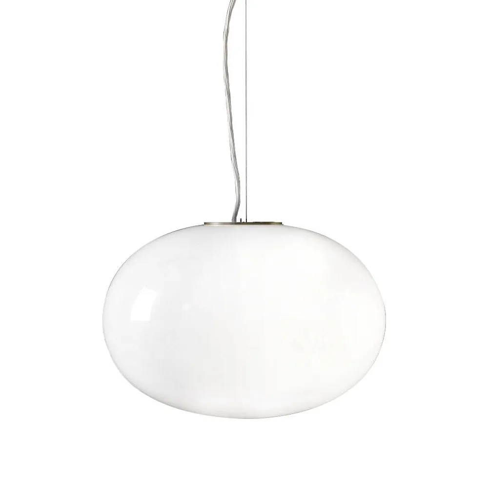 Lámpara colgante Alba 465, Opal, latón Oluce