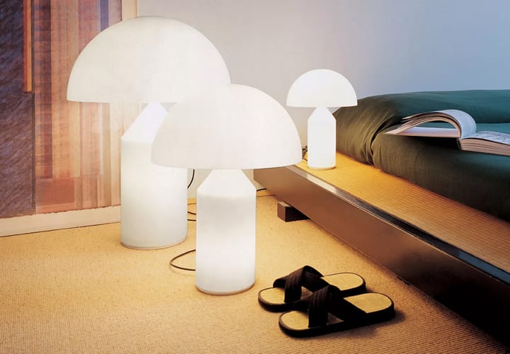 Lámpara de mesa Atollo medium 237 Vidrio, Opal, medium Oluce