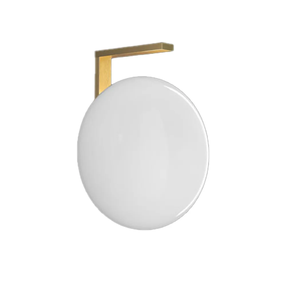 Lámpara de pared Alba 174, Opal, latón Oluce