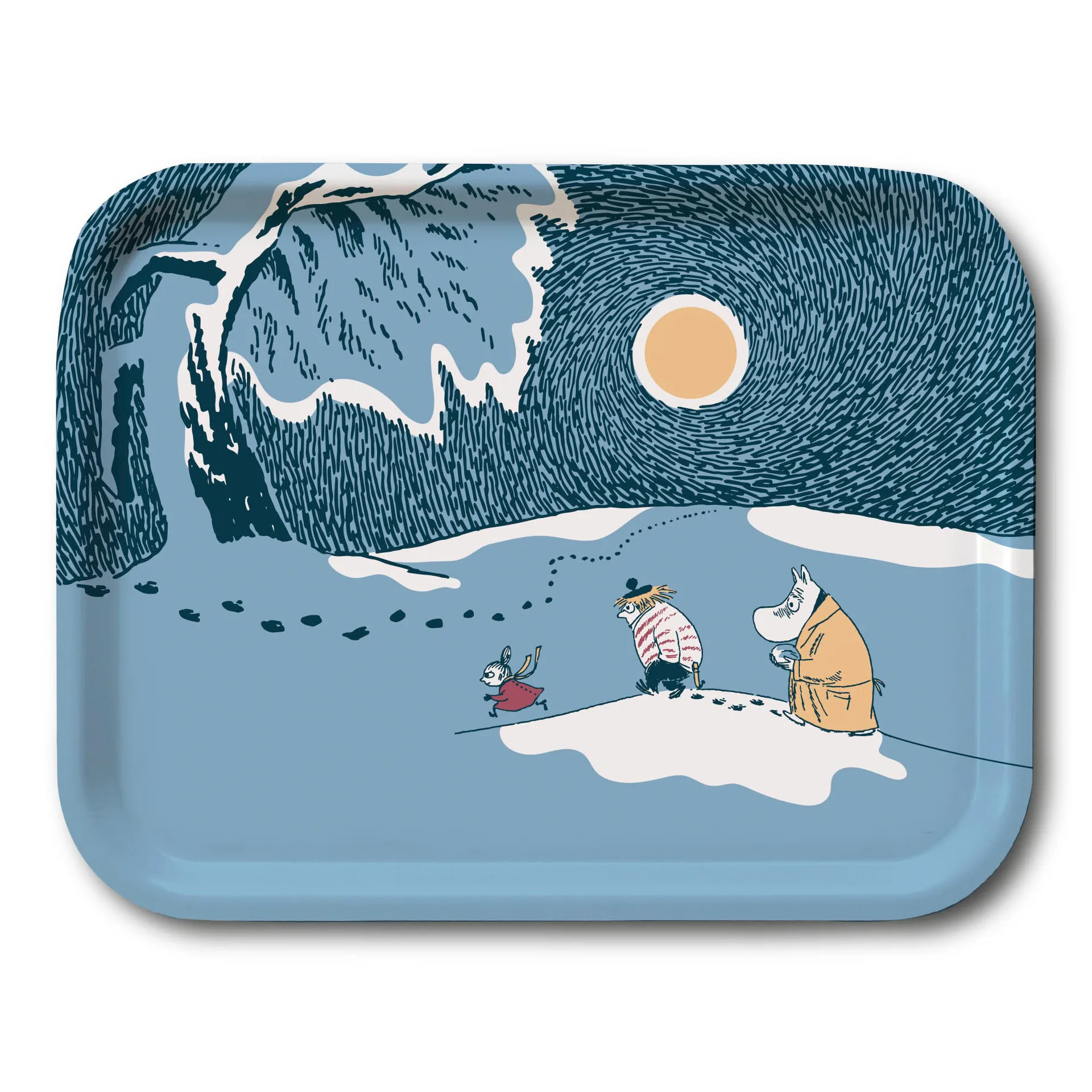 Bandeja Moomin Snow Moonlight invierno 2021, 20x27 cm Opto Design