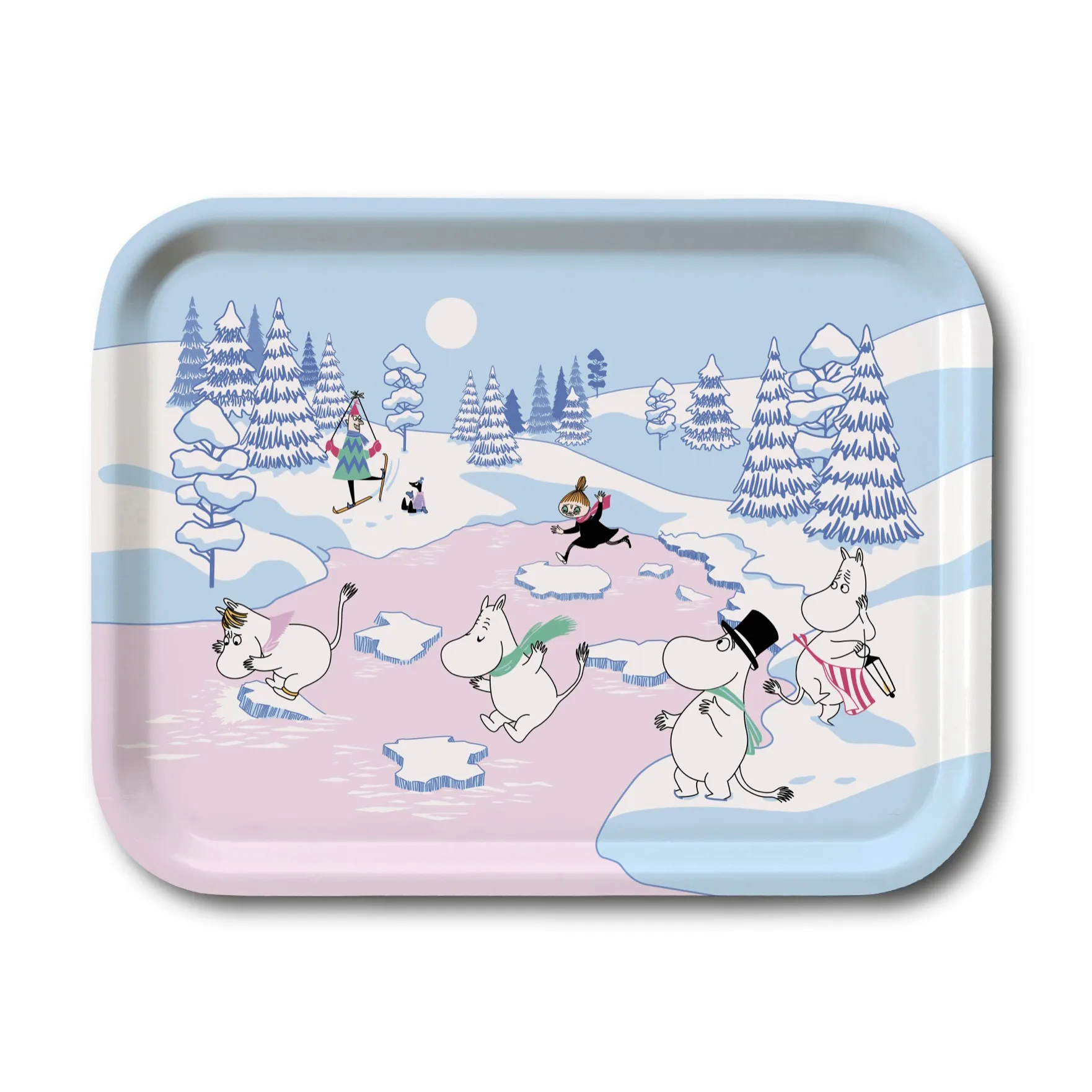 Bandeja Moomin winter 2022 20x27 cm, Azul-blanco-rosa Opto Design