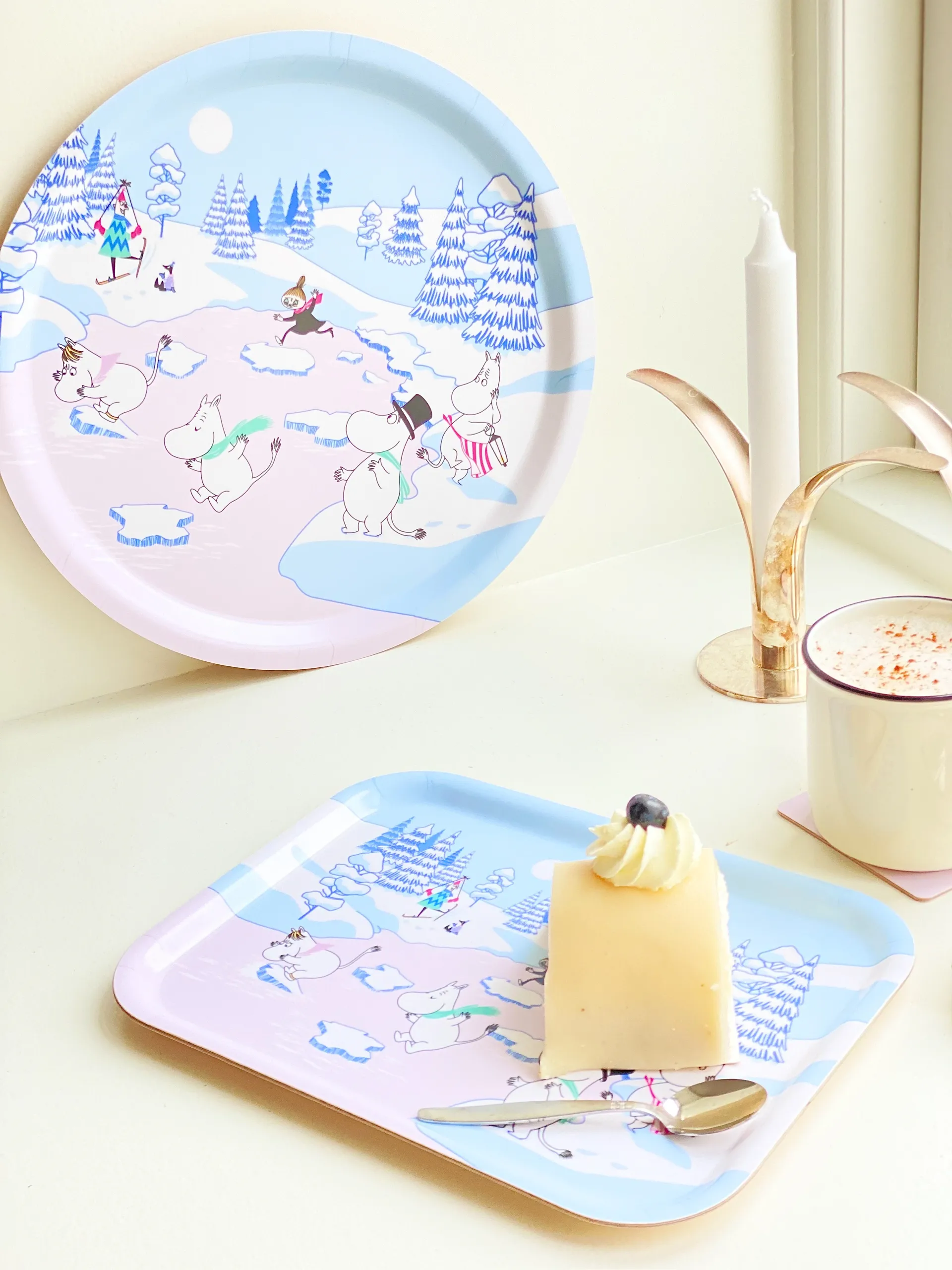 Bandeja Moomin winter 2022 20x27 cm, Azul-blanco-rosa Opto Design