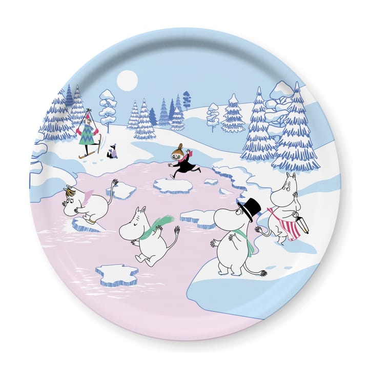 Bandeja Moomin winter 2022 Ø31 cm - Azul-blanco-rosa - Opto Design