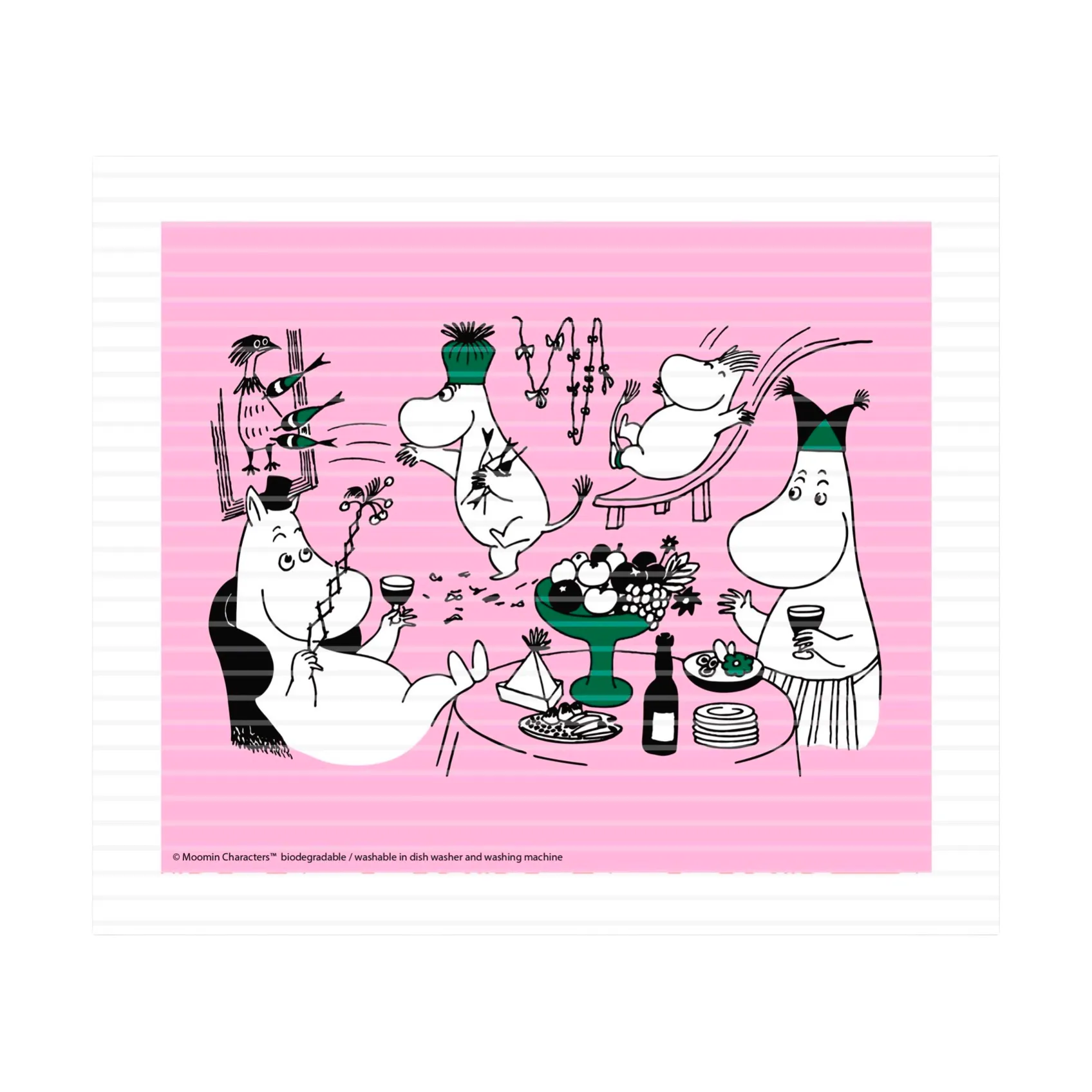 Paño de cocina Moomin 80, 17x20 cm, Rosa Opto Design