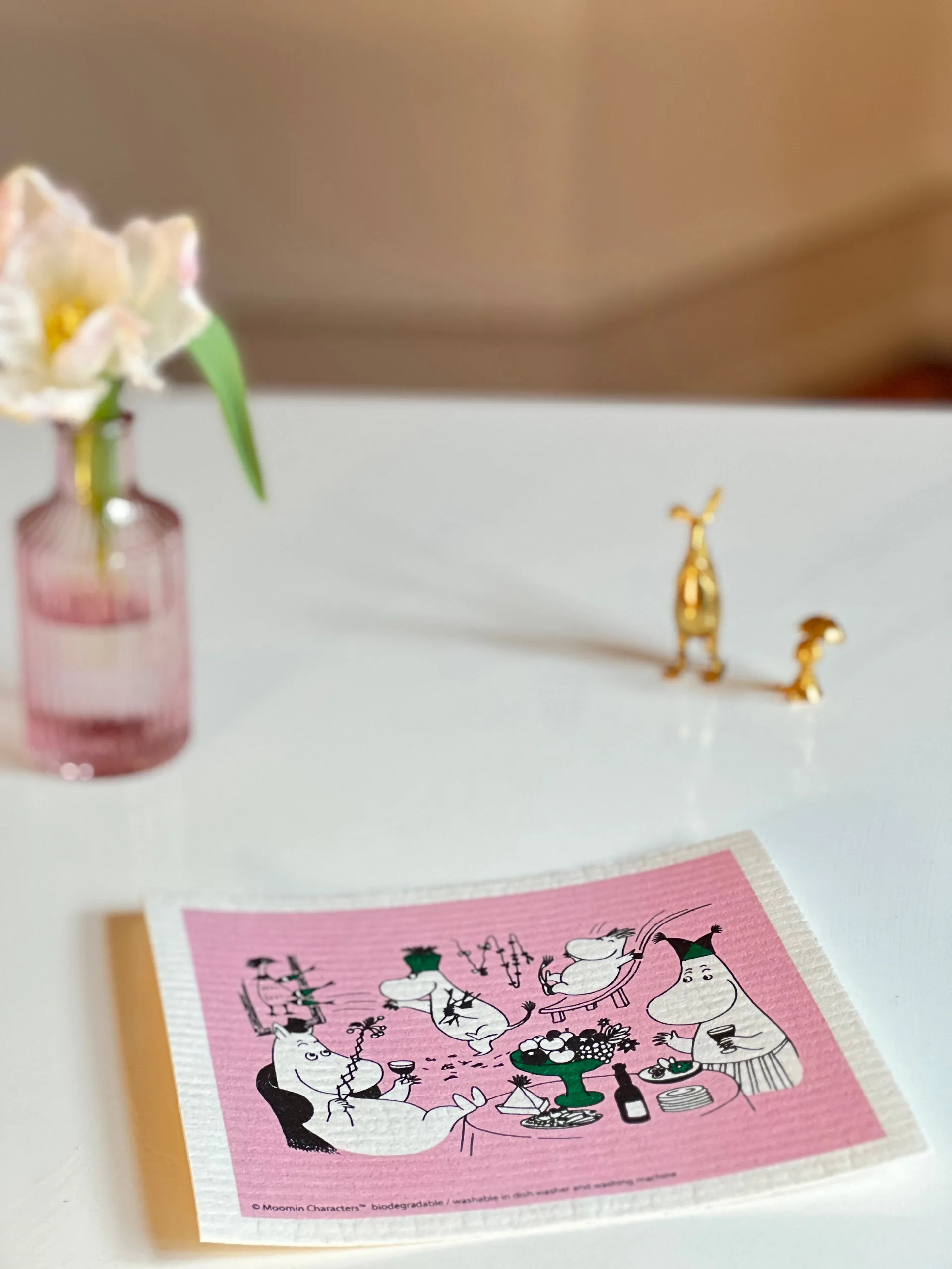 Paño de cocina Moomin 80, 17x20 cm, Rosa Opto Design