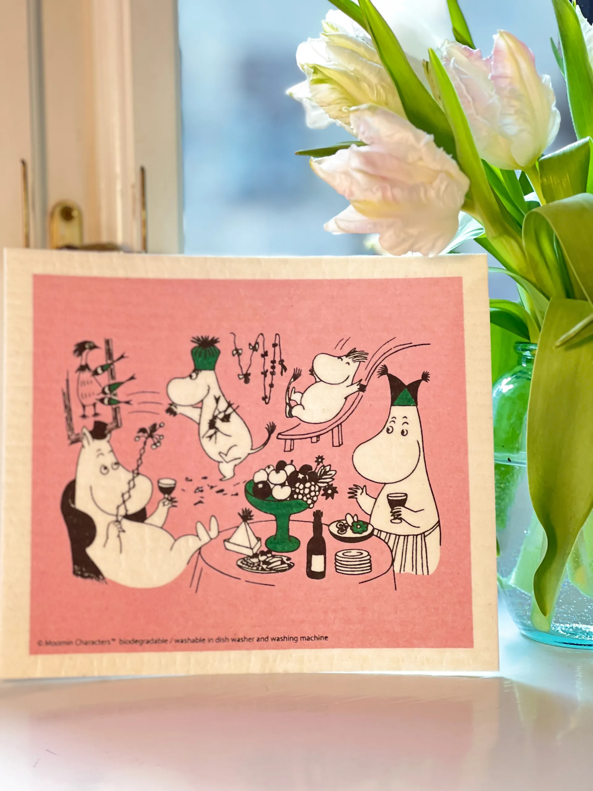 Paño de cocina Moomin 80, 17x20 cm, Rosa Opto Design