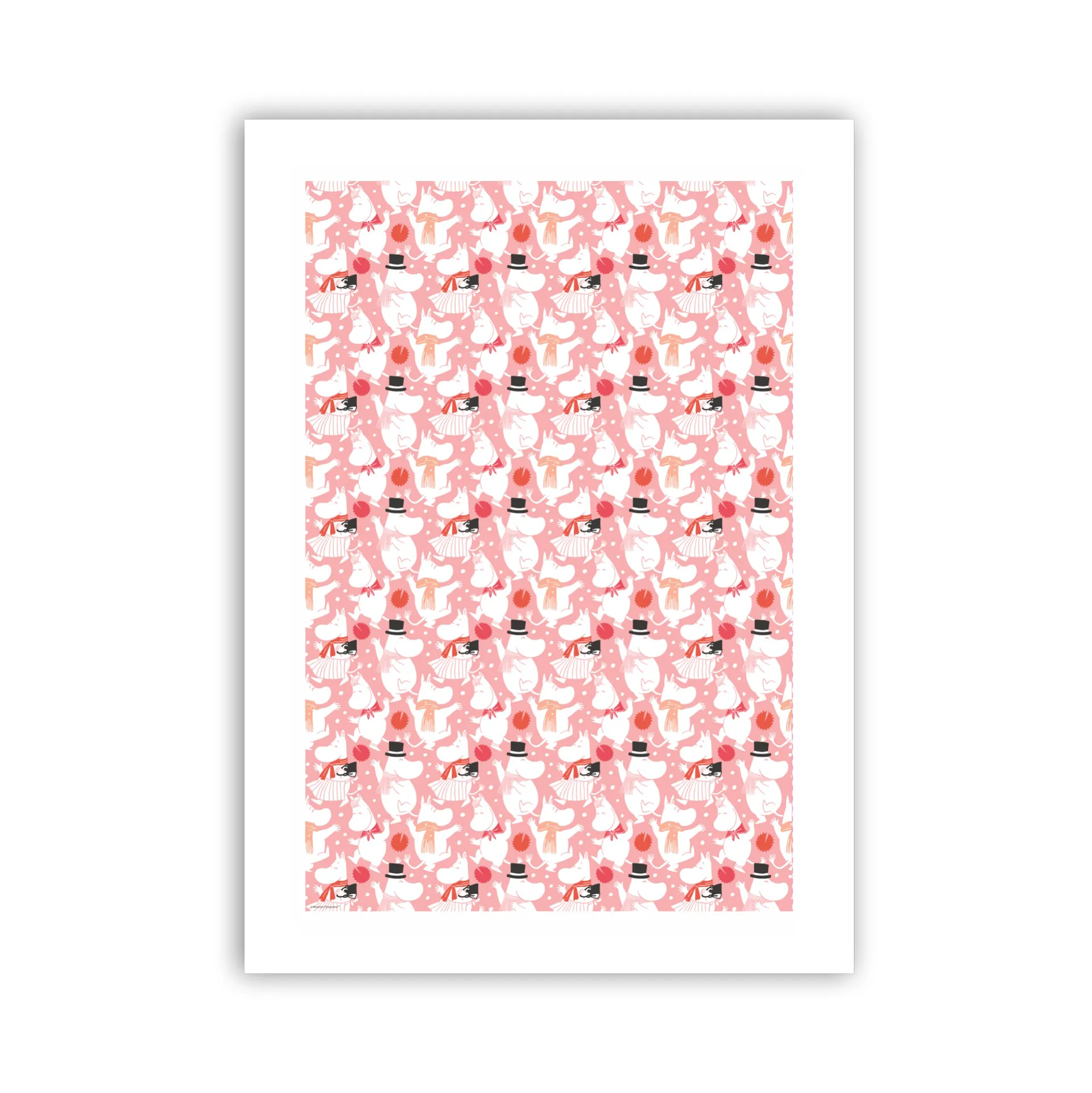 Paño de cocina Moomin Celebration 70x50 cm, Blanco-rosa Opto Design