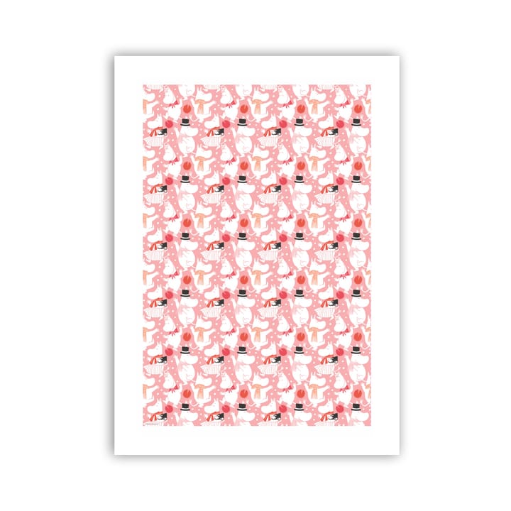Paño de cocina Moomin Celebration 70x50 cm, Blanco-rosa Opto Design