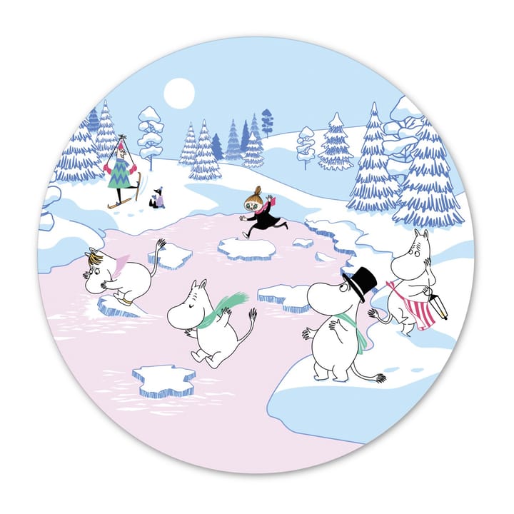 Salvamanteles Moomin winter 2022 Ø21 cm - Azul-blanco-rosa - Opto Design
