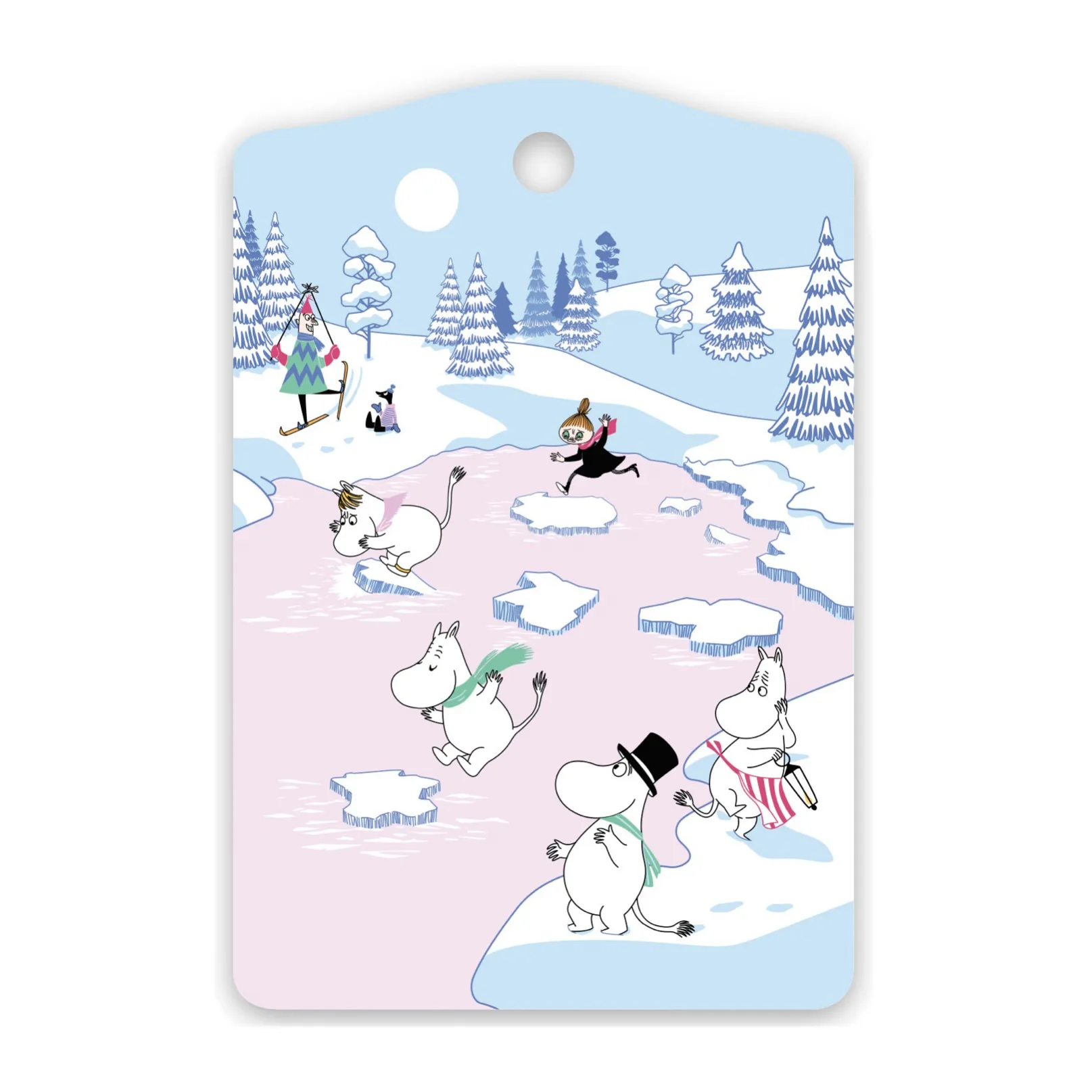Tabla de cortar Moomin winter 2022 20x30 cm, Azul-blanco-rosa Opto Design