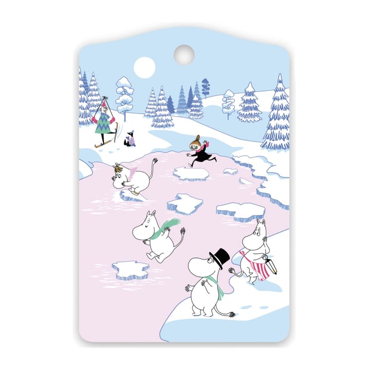 Tabla de cortar Moomin winter 2022 20x30 cm - Azul-blanco-rosa - Opto Design