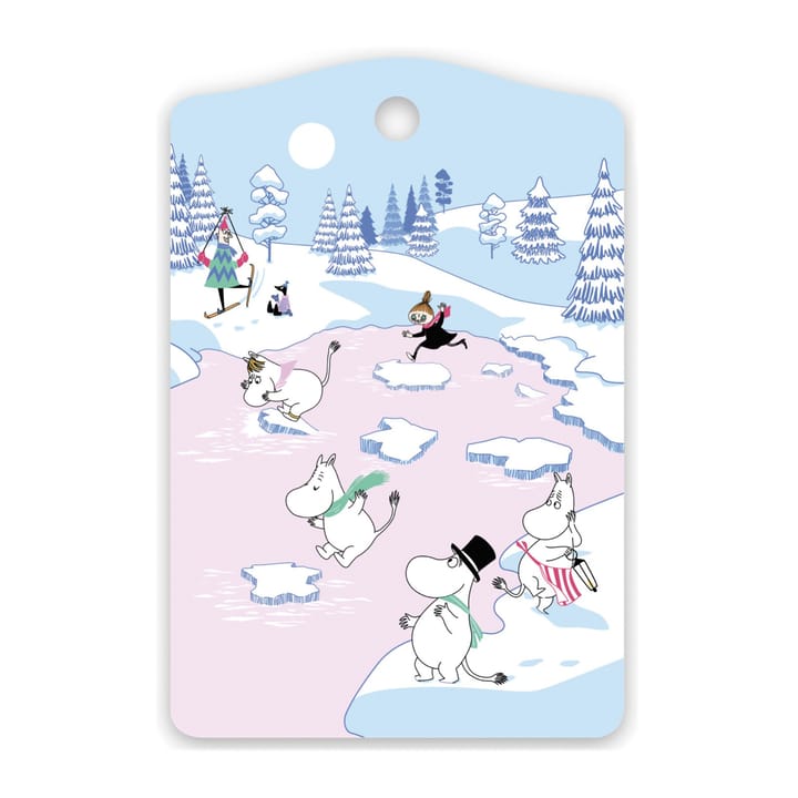 Tabla de cortar Moomin winter 2022 20x30 cm - Azul-blanco-rosa - Opto Design