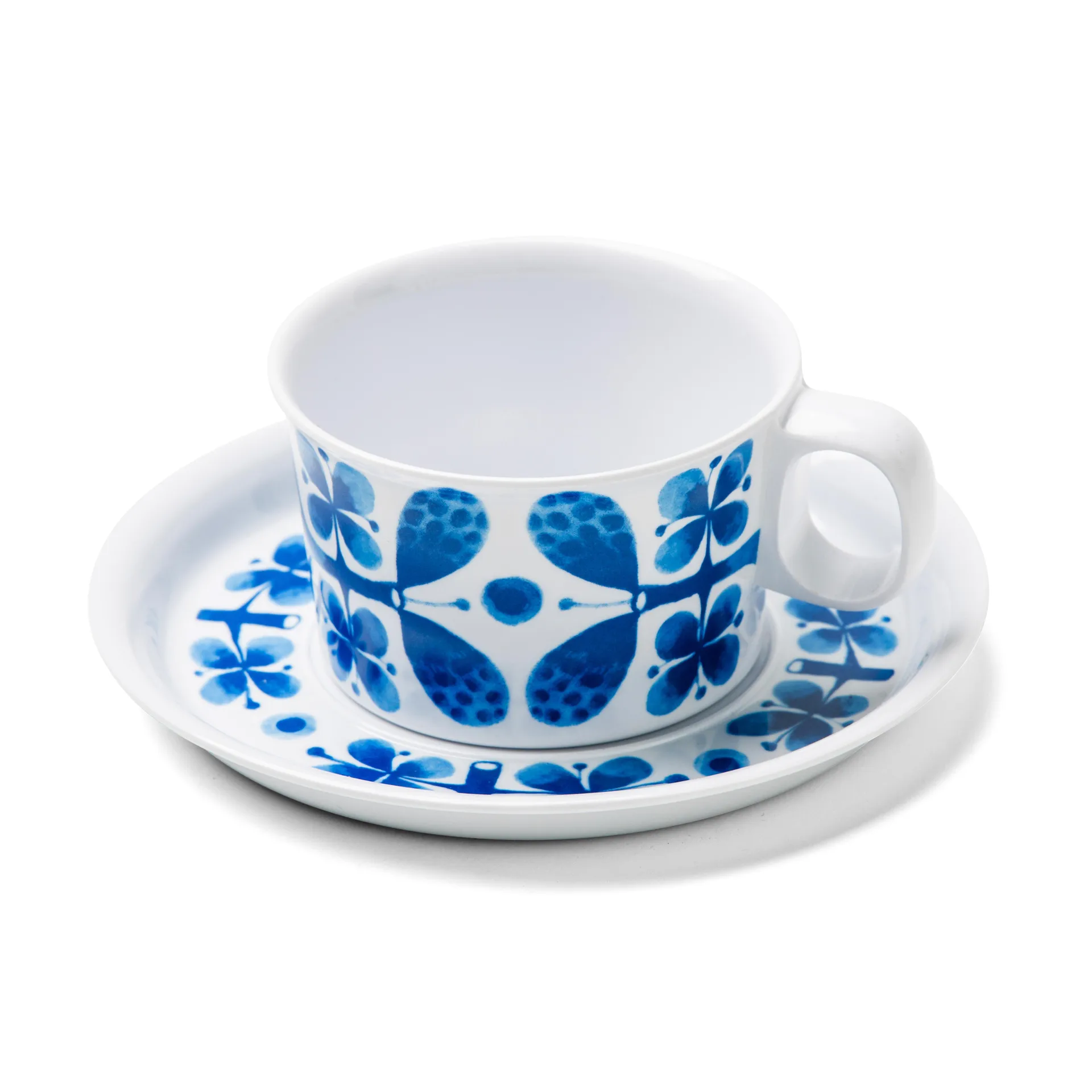 Taza y plato Blues, melamina, taza + platillo Opto Design