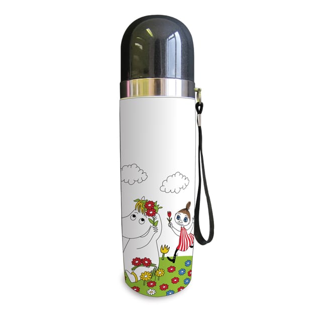 Termo Moomin Snorkmaiden & Mumlan Flower 0,5 L, blanco-verde-rojo Opto Design