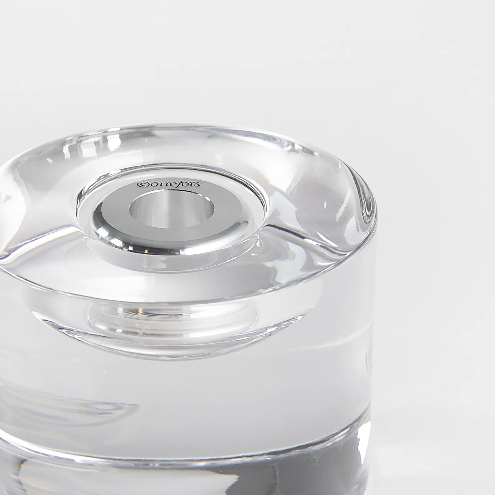 2 Adaptadores de velas Light switch, Aluminio Orrefors