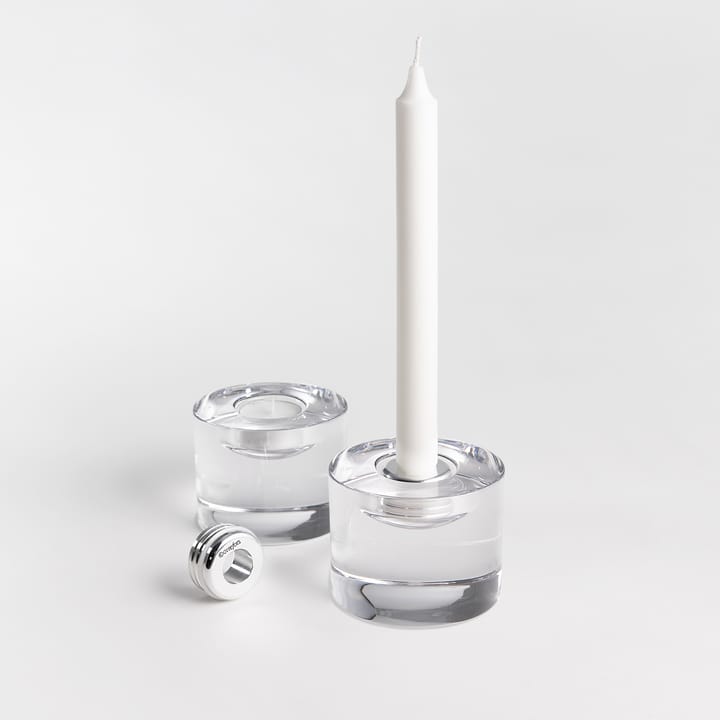 2 Adaptadores de velas Light switch, Aluminio Orrefors