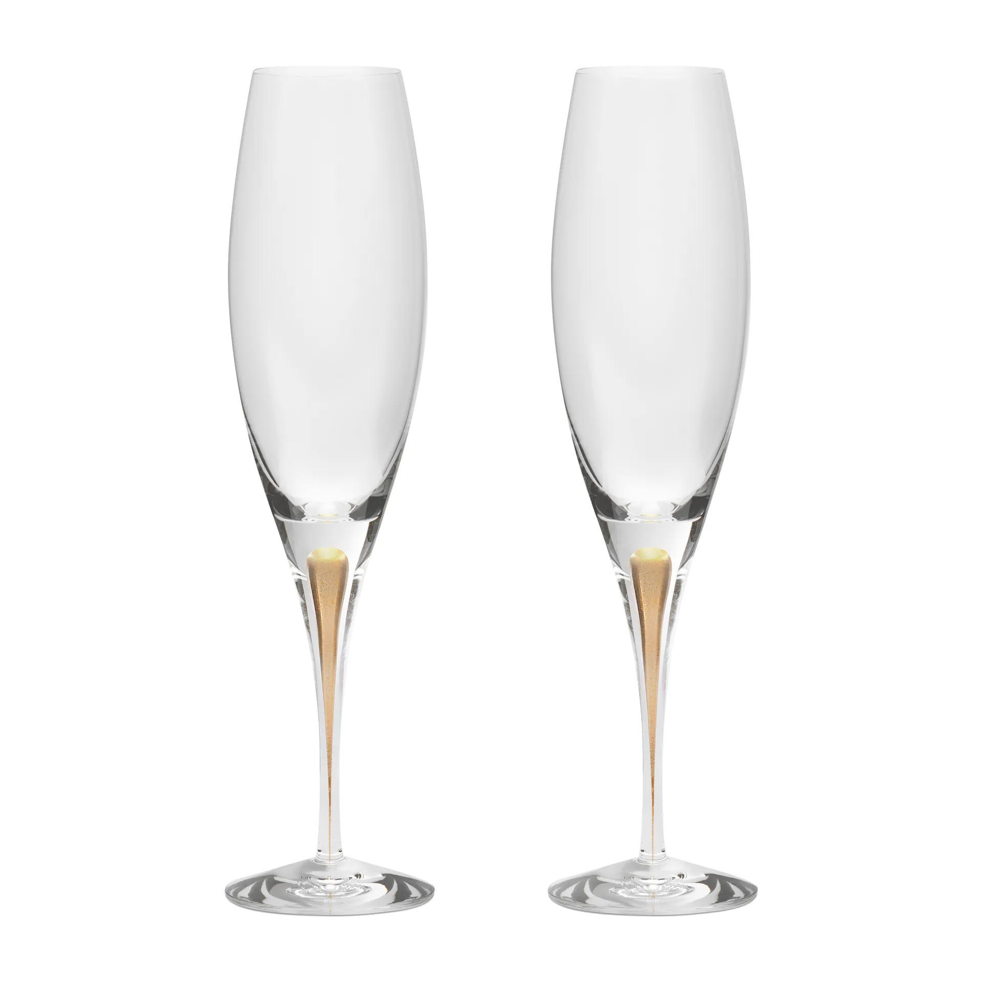 2 Copas de champagne Intermezzo 26 cl, Dorado Orrefors