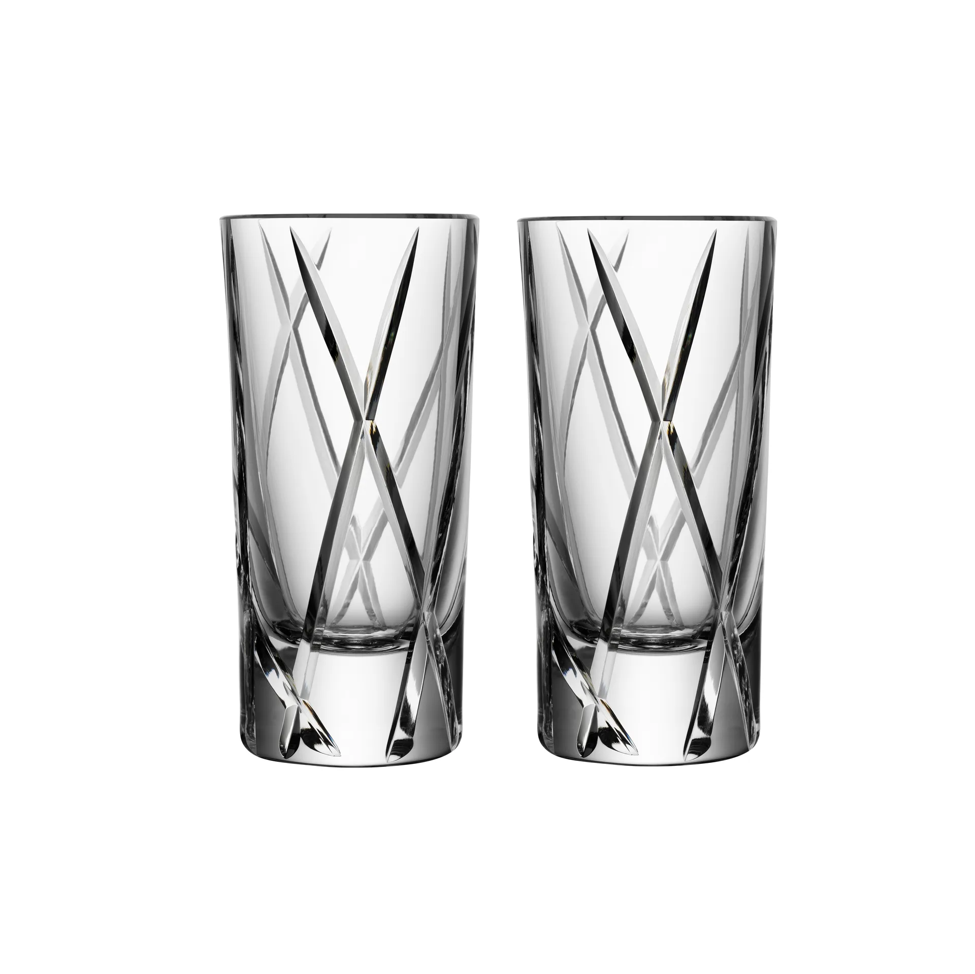 2 Vasos de chupito City, set de 2 Orrefors
