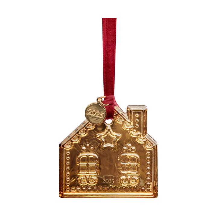 Adorno navideño colgante Annual holiday - Casa de jengibre 2025, oro de 21 K - Orrefors