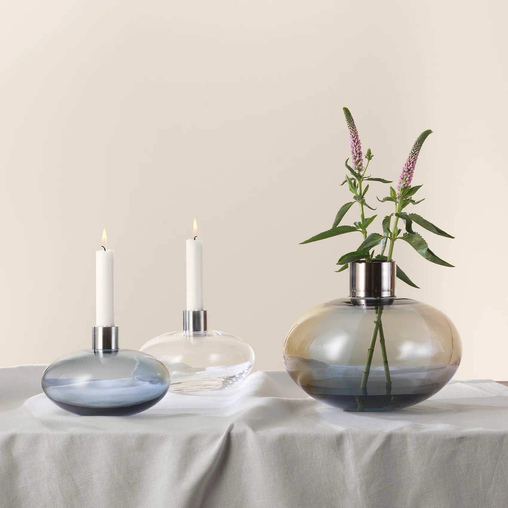 Candelabro Pluto, gris Orrefors