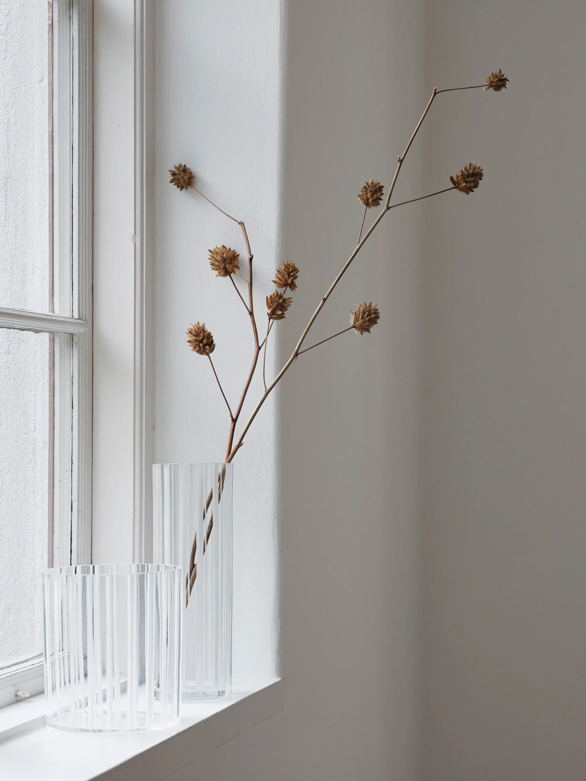 Jarrón Cut in number 20 cm, patrón de rayas Orrefors