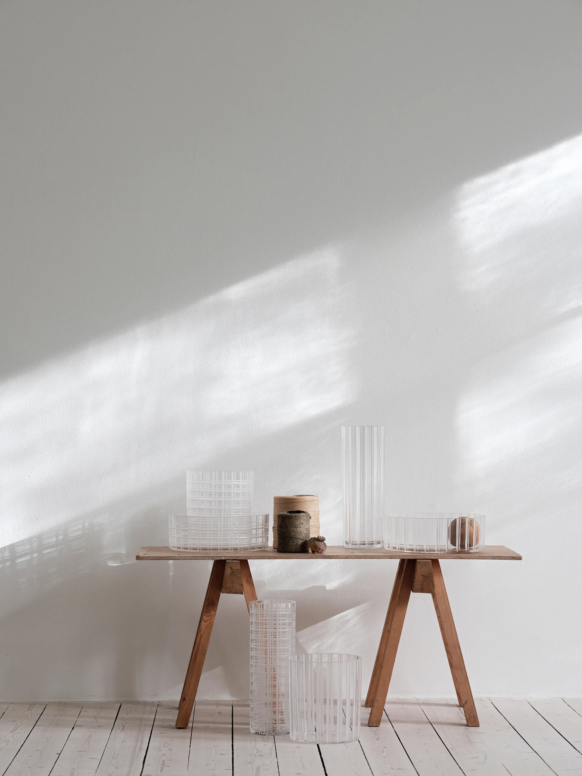 Jarrón Cut in number 20 cm, patrón de rayas Orrefors