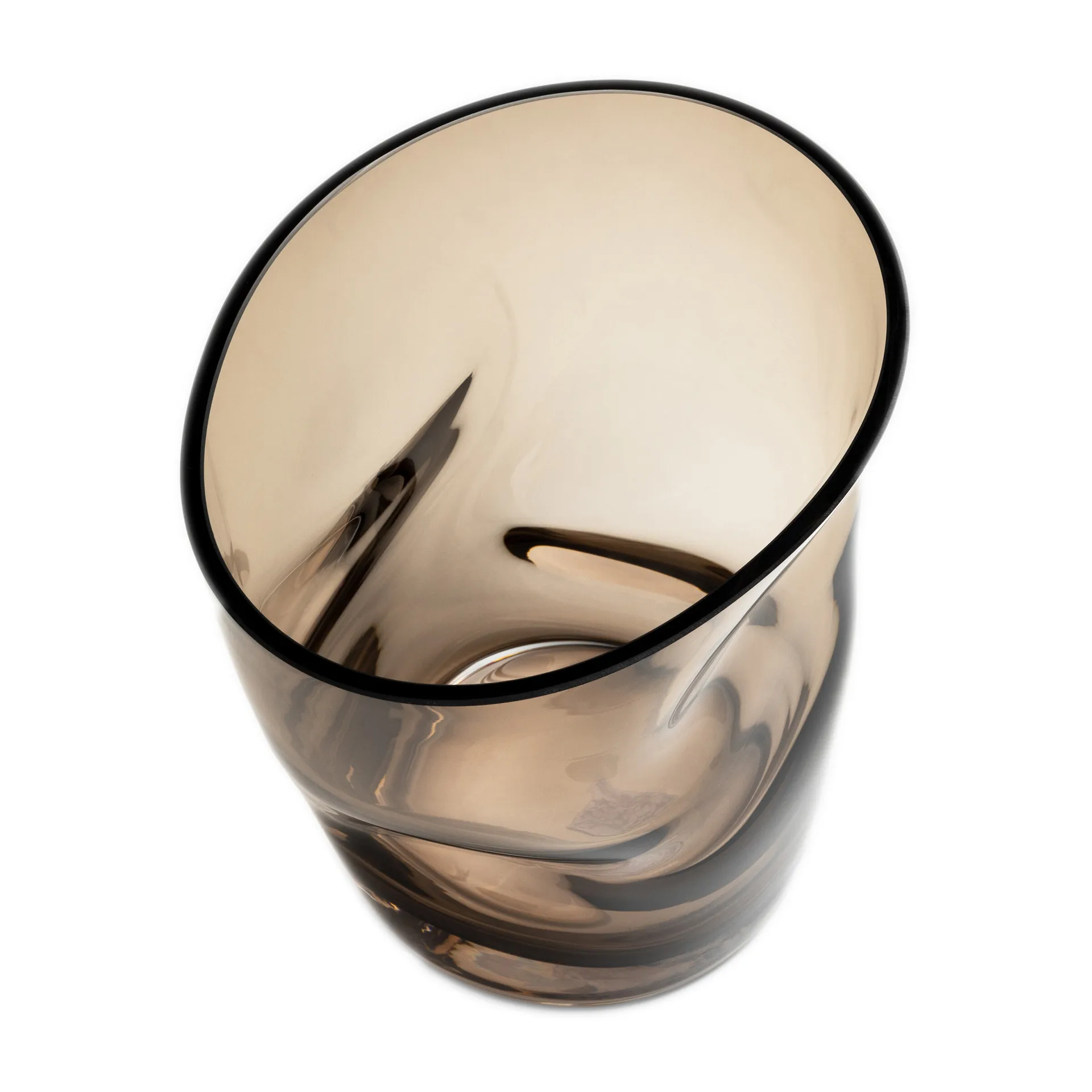 Jarrón para tulipanes Squeeze 18 cm, Marrón Orrefors