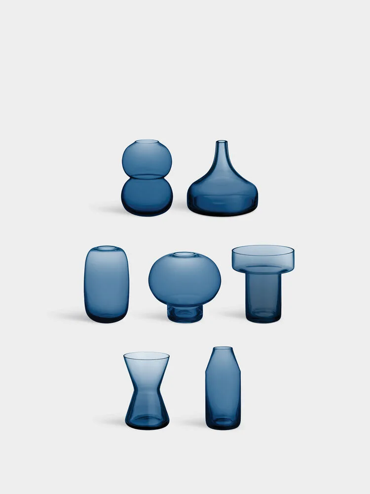 Midsummer mini jarrón 7 piezas, Azul medianoche Orrefors