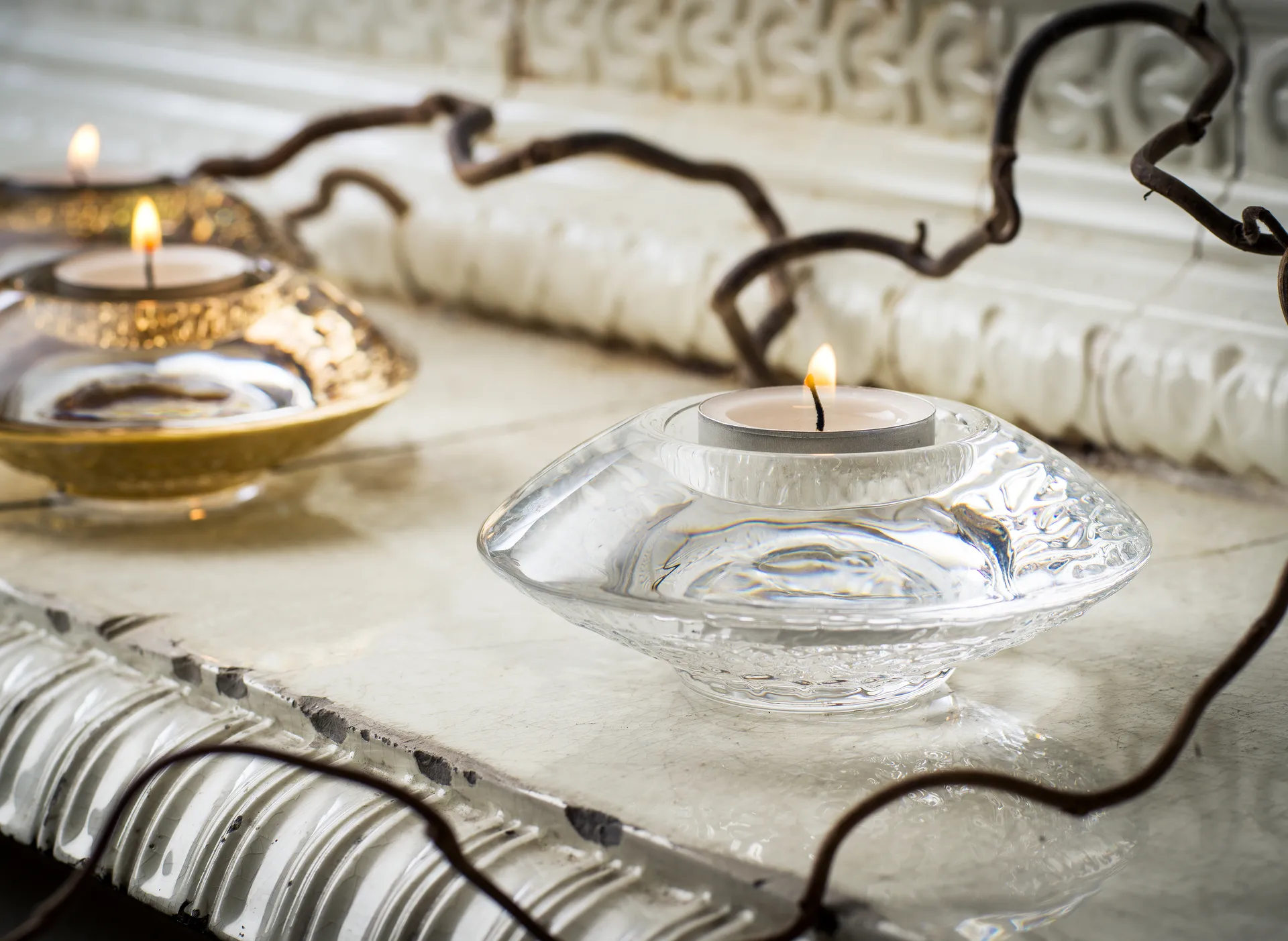 Portavelas Discus 43 mm, Transparente Orrefors