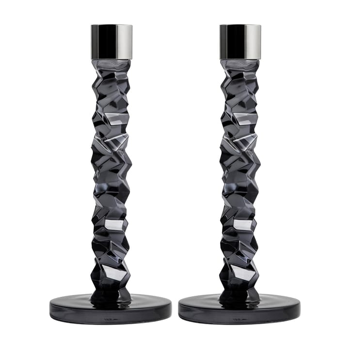 Set de 2 candelabros Carat antracita - 24,2 cm - Orrefors