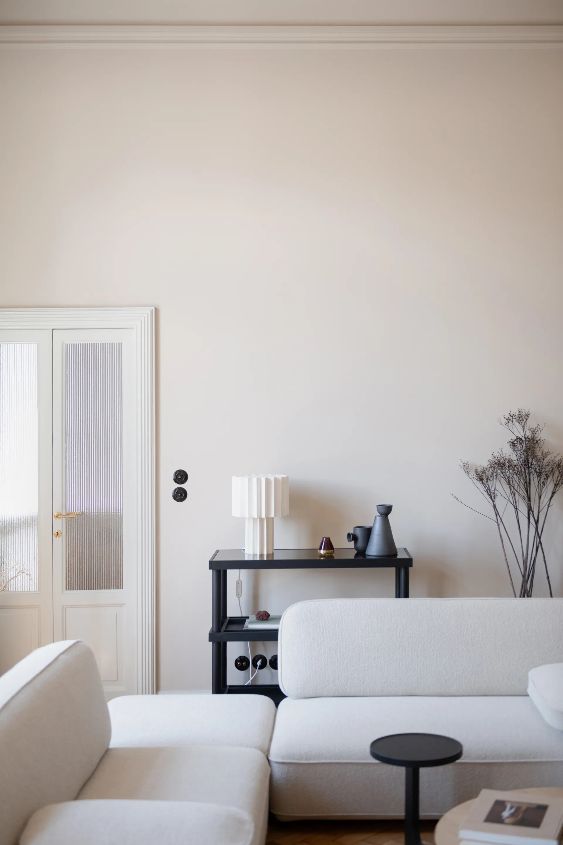 Lámpara de mesa Plissé textil, Blanco Örsjö Belysning