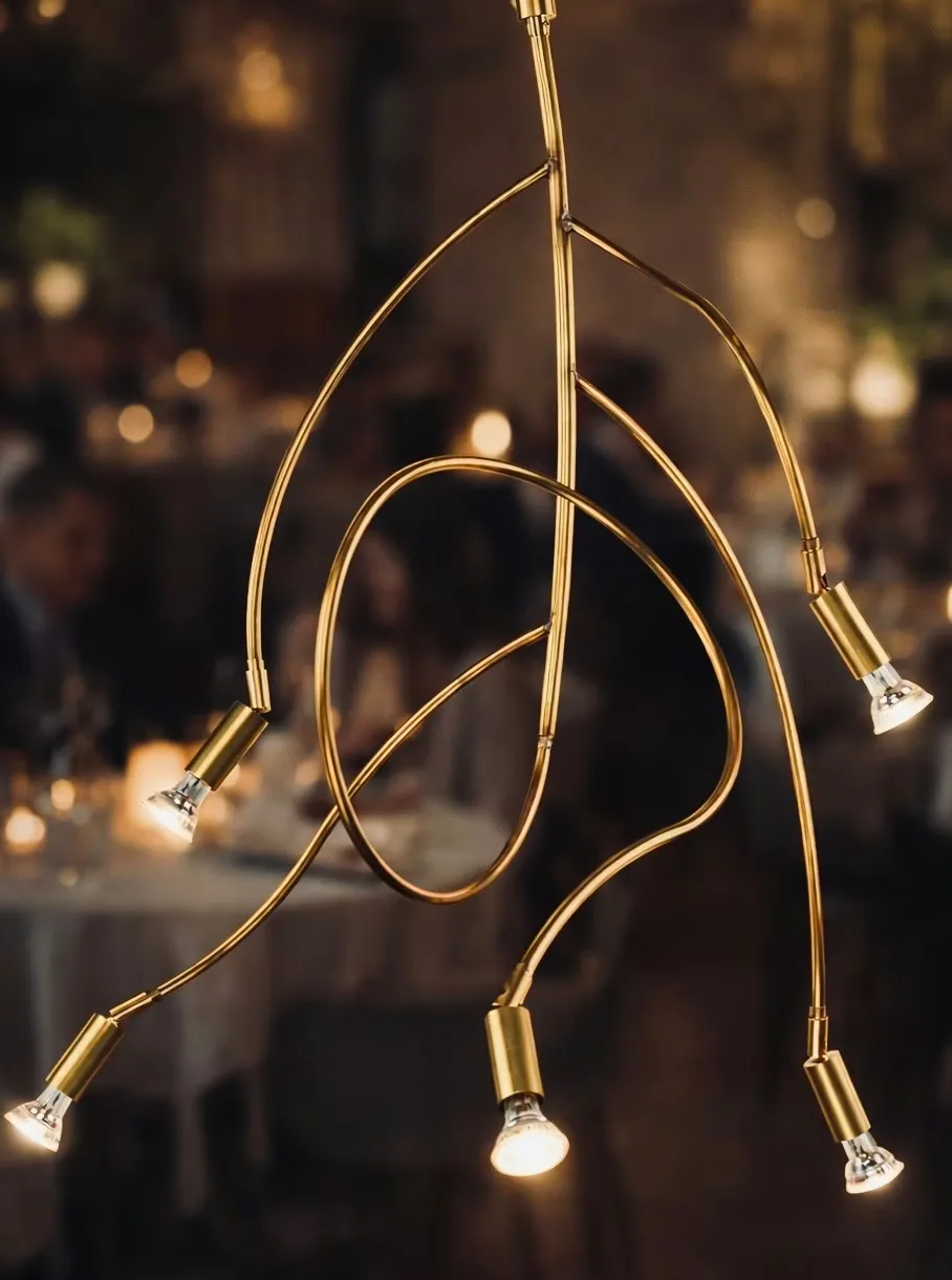 Lámpara de techo Ranka 5, Latón en bruto Örsjö Belysning