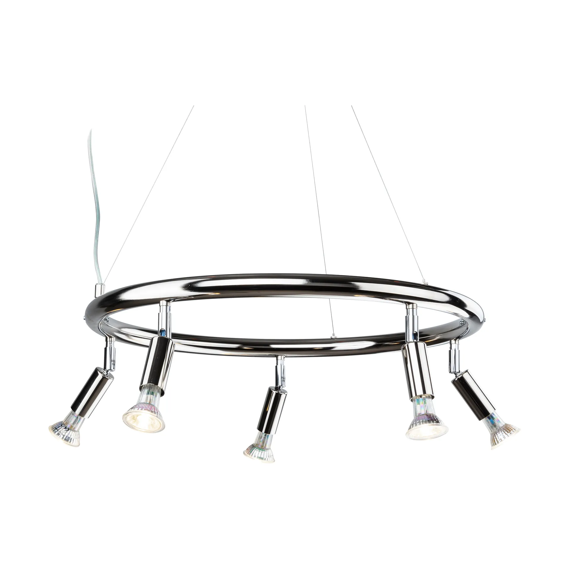 Star redonda 5 focos de techo Ø60 cm, Latón niquelado Örsjö Belysning