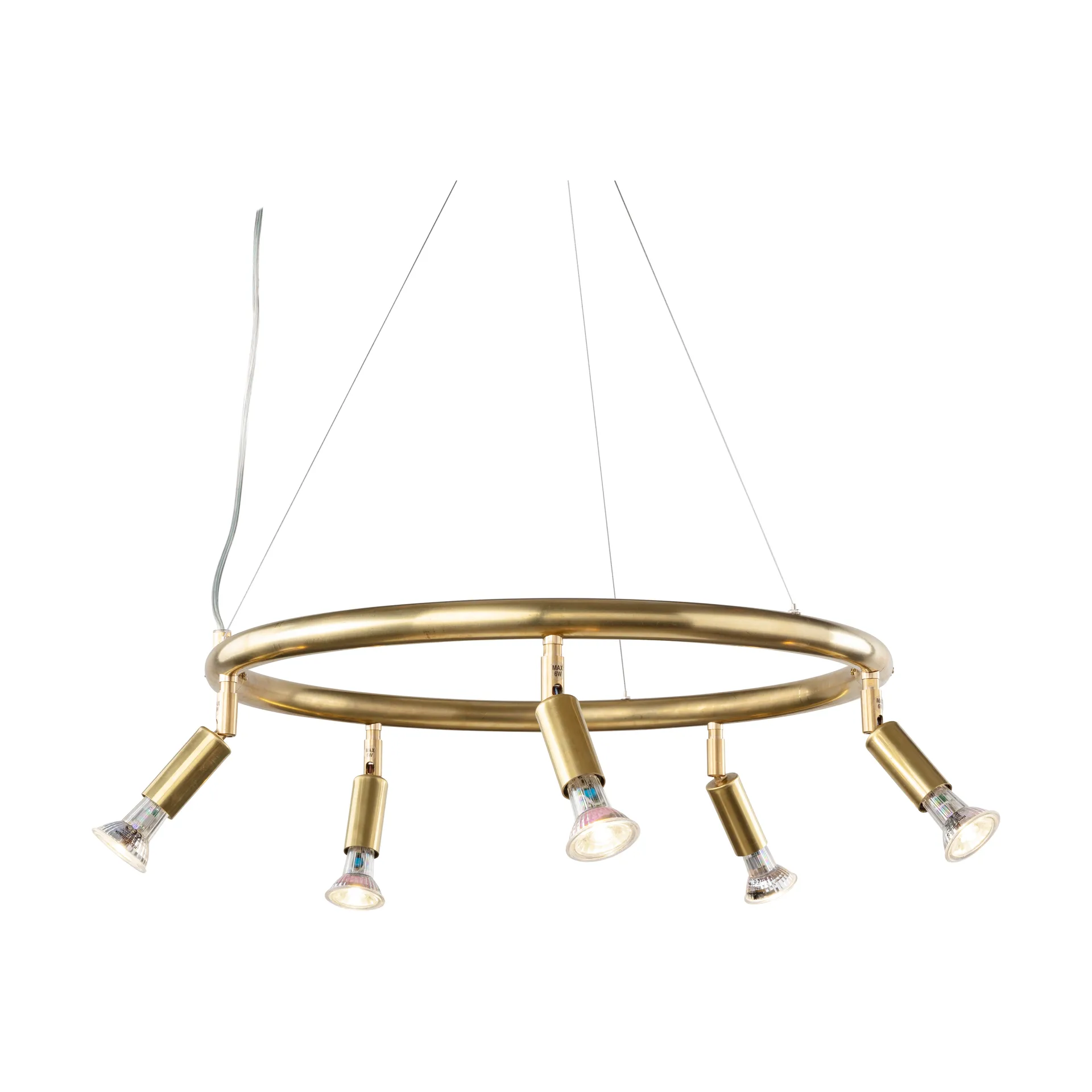 Star redonda 5 focos de techo Ø60 cm, Latón Örsjö Belysning