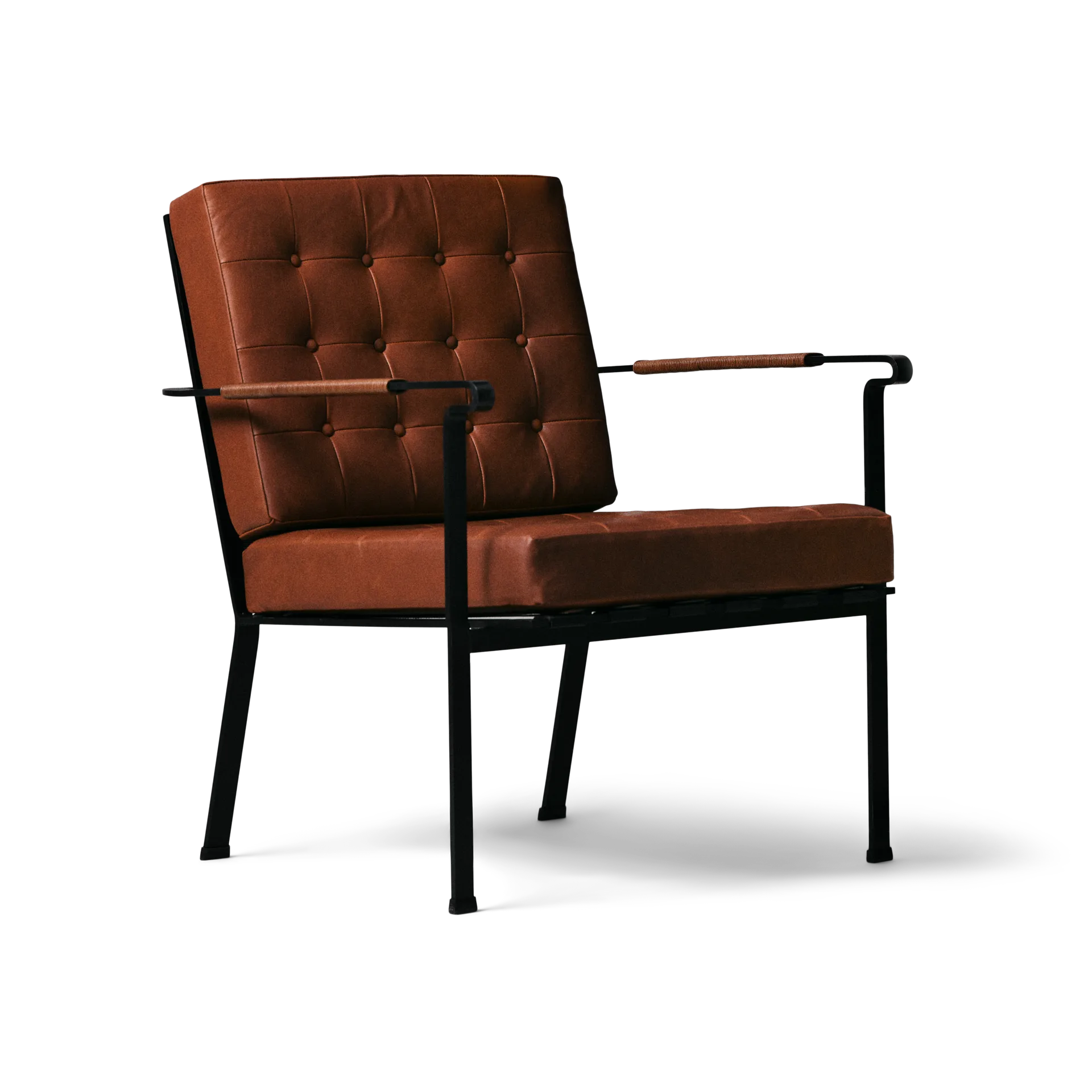 Butaca Heather Chair estructura en negro, Cognac OX Denmarq