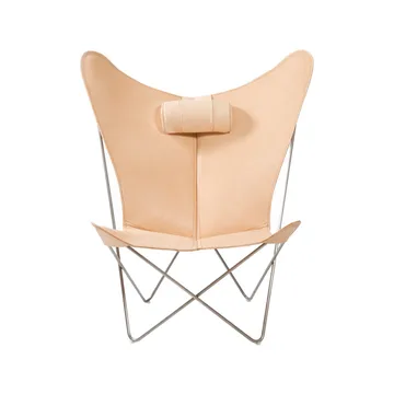 Butaca KS Chair - cuero natural, estructura de acero inoxidable - OX Denmarq