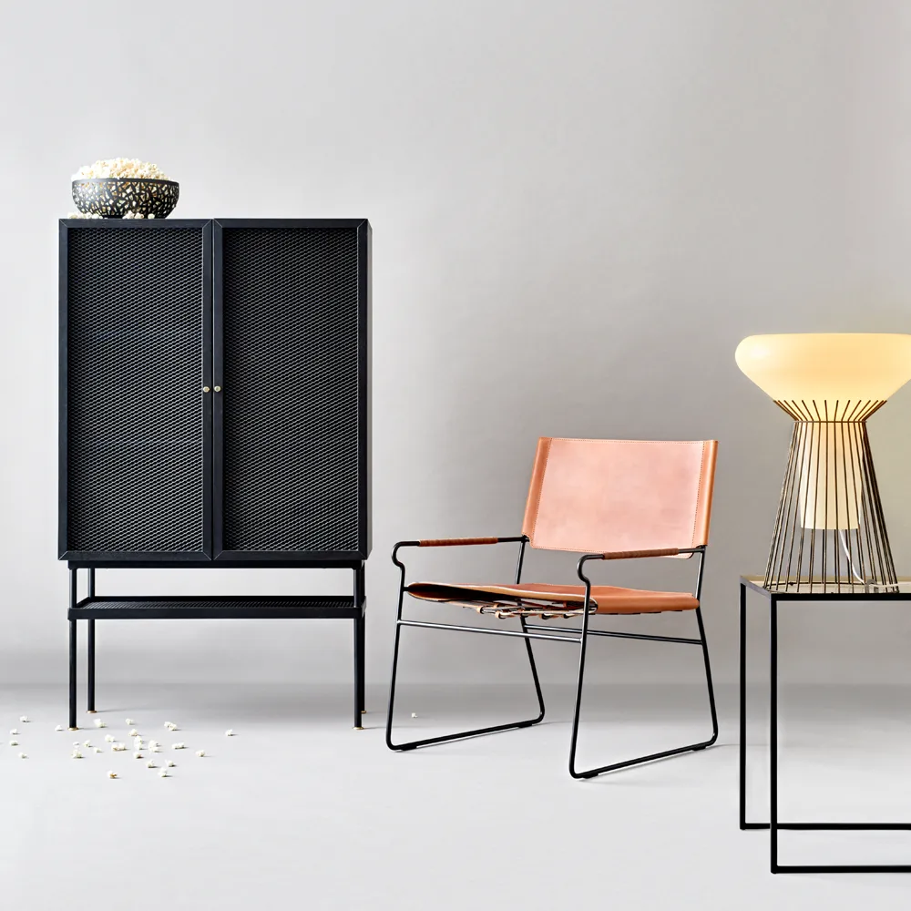 Butaca Next Rest, cuero negro, estructura negra OX Denmarq