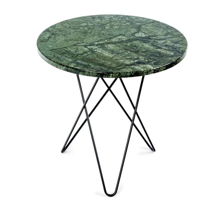 Mesa auxiliar Tall mini O Ø50 H50, base negra - mármol verde - OX Denmarq