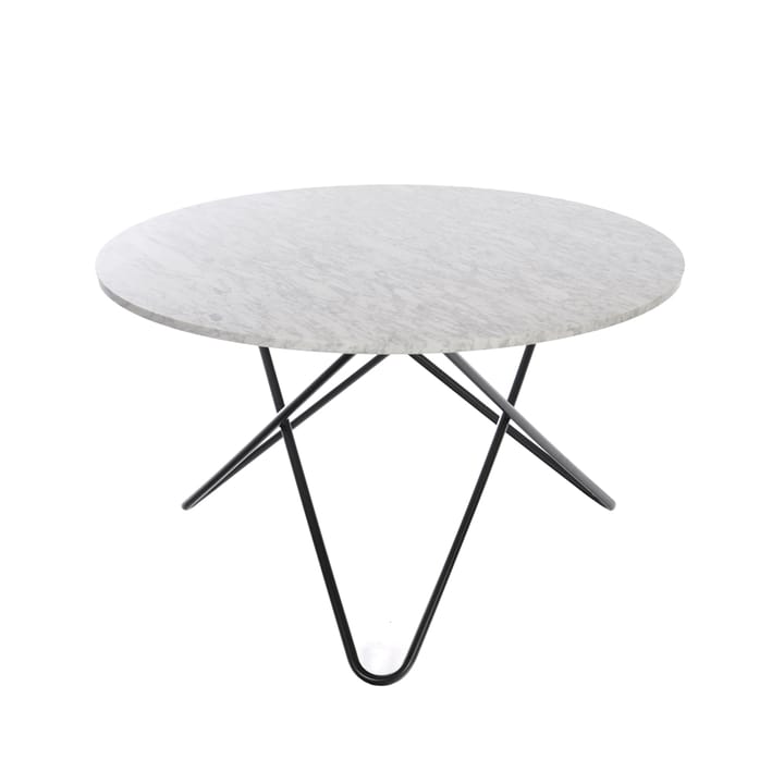 Mesa Big O Table - Mármol carrara, base negra - OX Denmarq