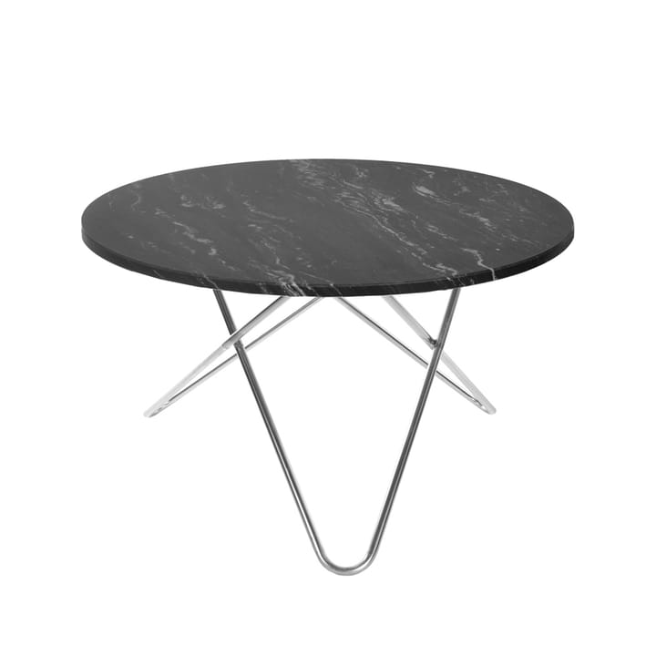 Mesa Big O Table - Mármol marquina, base inoxidable - OX Denmarq