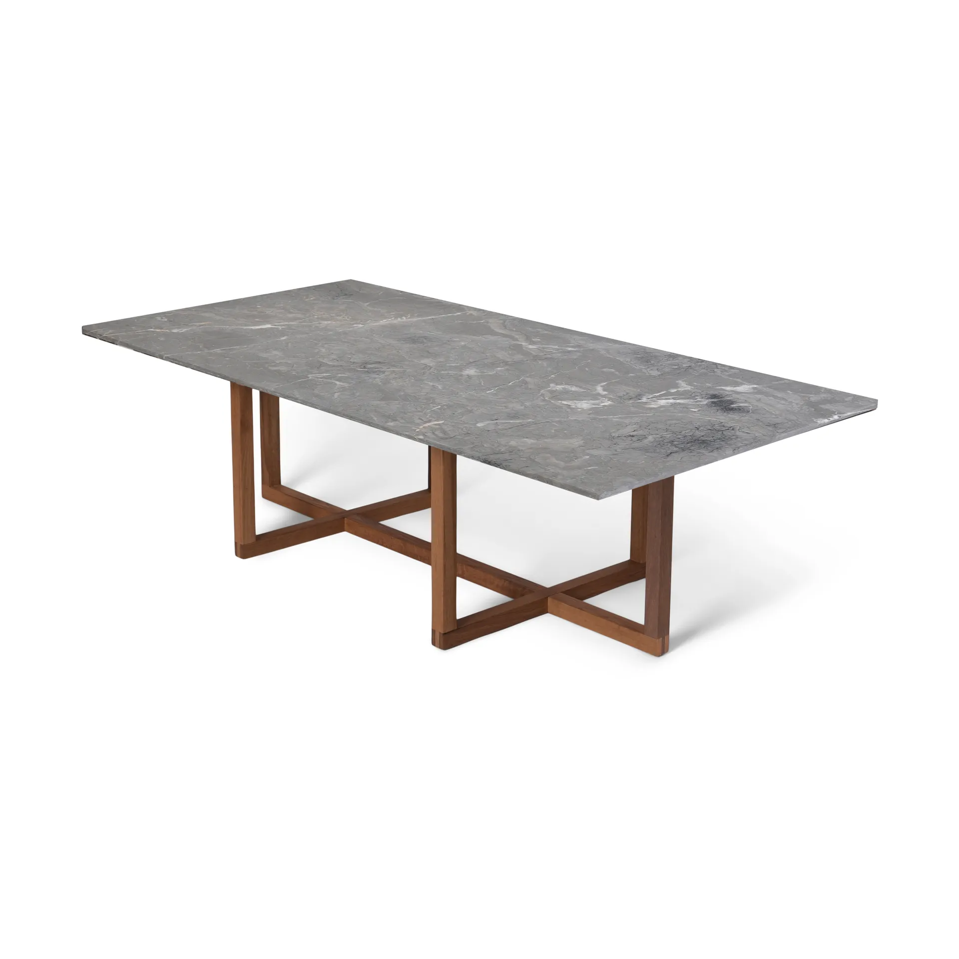 Mesa de centro Big Ninety 70x140 cm, base de roble ahumado, Mármol gris OX Denmarq